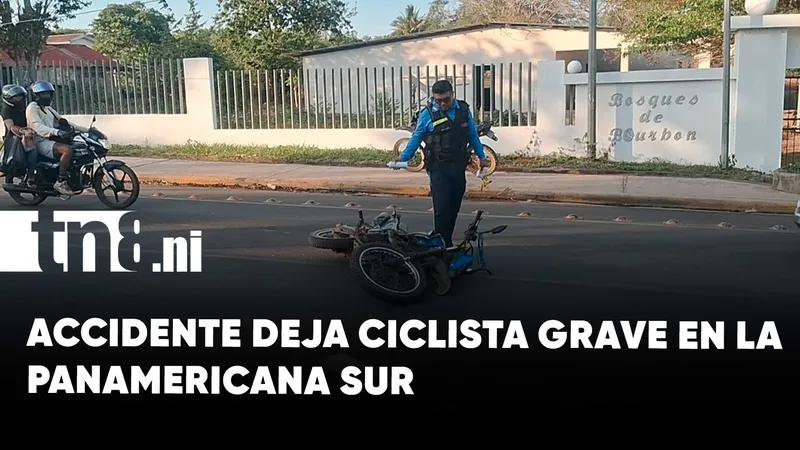 Ciclista resulta gravemente lesionado en accidente sobre la Panamericana Sur en Carazo