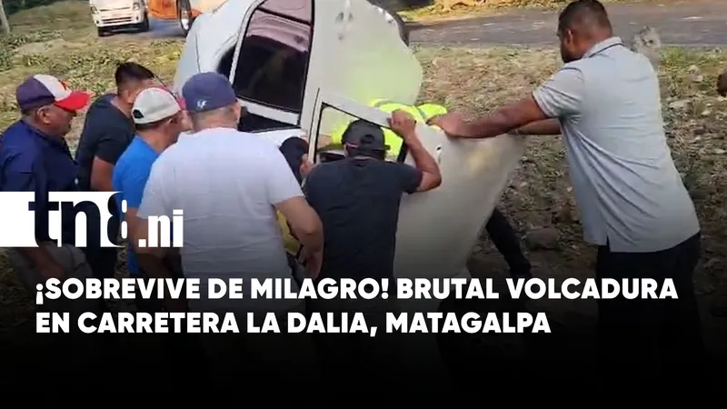 Matagalpa: conductor vive de milagro tras brutal volcadura en La Dalia–Rancho Grande